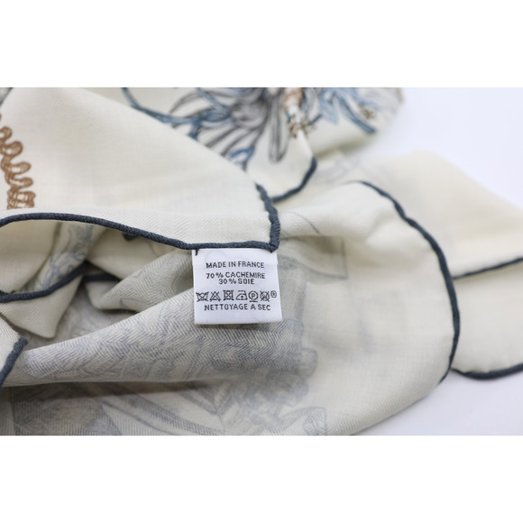 J5 NWoT HERMES Le Monde d'Hermes Cashmere Silk Shawl Scarf Stole 140 - Picture 3 of 6